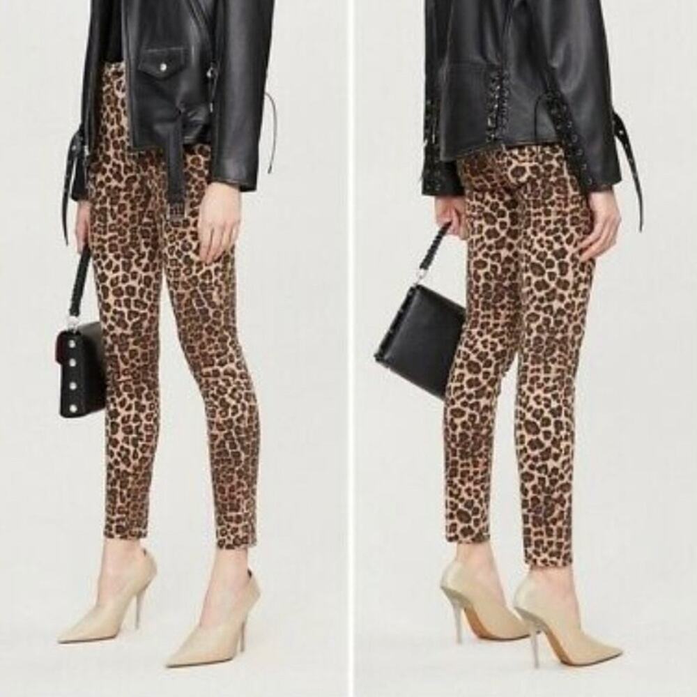 Good American Good Waist Cheetah Skinny Jeans.‎